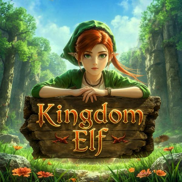 Kingdom Elf beautiful fantasy elf archer in sunlit green woods