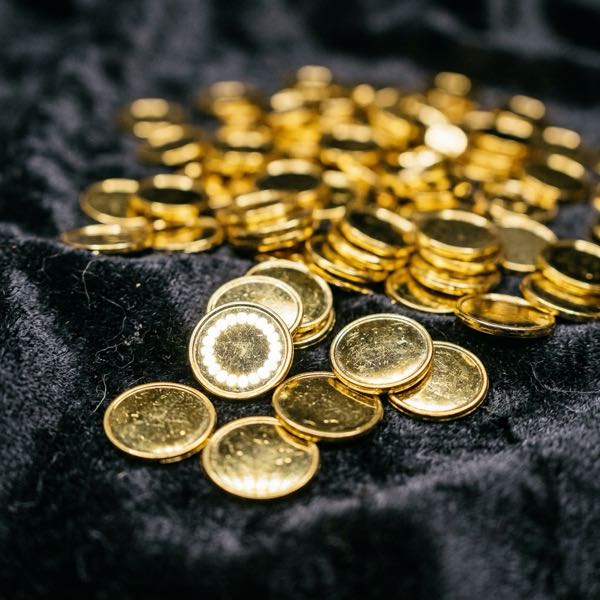 Virtual gold coins used in social casino games